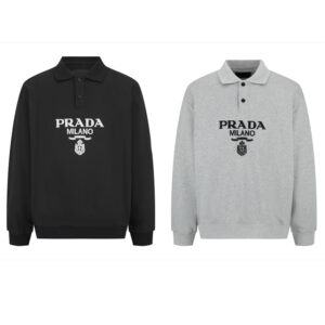 프라다 【잔디집2】 자카드 니트 로고 폴로 셔츠（세븐）