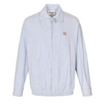 미우미우 【잔디집2】 로고 스트라이프 집업 셔츠 자켓（세븐）