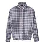 미우미우 【잔디집2】 체크 패브릭 블루종 자켓（세븐）