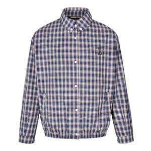 미우미우 【잔디집2】 체크 패브릭 블루종 자켓（세븐）