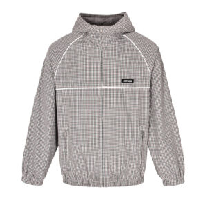 미우미우 【잔디집2】 체크 테크니컬 패브릭 봄버 자켓（세븐）