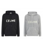 셀린느 【잔디집2】 로고 울 후드 스웨터（세븐）