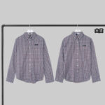 미우미우 【YD공장】 로고 체크 포플린 셔츠 라벨