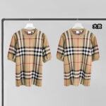 버버리 [YD공장] 아카이브 체크 울 자카드 반팔 티셔츠 베이지