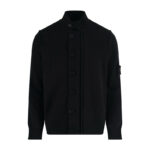 스톤아일랜드 【잔디집2】 와펜 하이넥 램스 울 버튼 가디건（세븐）