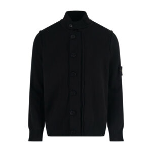 스톤아일랜드 【잔디집2】 와펜 하이넥 램스 울 버튼 가디건（세븐）