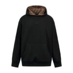 펜디 【잔디집2】 FF 로고 후드 티셔츠 블랙（세븐）