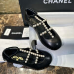 샤넬 【TJ공장】 카프스킨 진주 스트랩 메리제인 구두 (터보)