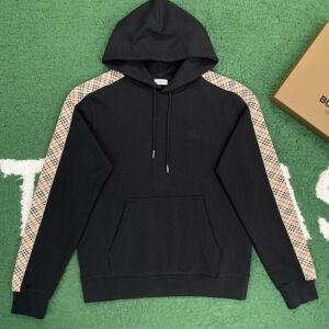 버버리 【잔디집】 (레어) 체크 트리밍 코튼 후디