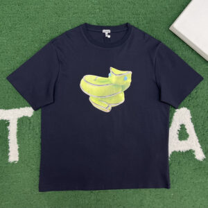 로에베 【잔디집】 스네이크 프린트 코튼 티셔츠（레어）