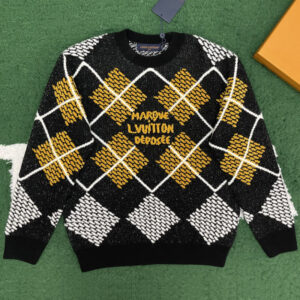 루이비통 【잔디집】 다미에 울 아가일 풀오버 니트 스웨터（레어）