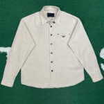 프라다 【잔디집】 샴브레이 코튼 리넨 셔츠 (레어)