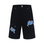 크롬하츠 【잔디집2】 메티보이 섹스 레더 데님 숏 팬츠（세븐）