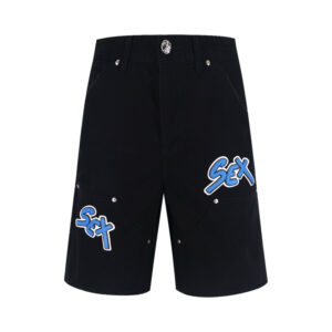 크롬하츠 【잔디집2】 메티보이 섹스 레더 데님 숏 팬츠（세븐）