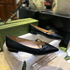 구찌 [TJ공장] 로고 플라크 보우 발레 플랫 슈즈