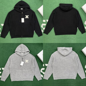 셀린느 【잔디집】 트리옹프 후드 집업 가디건（레어）