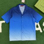 구찌 【잔디집】 GG 모티브 볼링 셔츠 그라데이션 코튼 포플린 （레어）