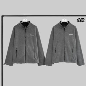 미우미우 【YD공장】 24FW 플리스 집업 자켓 그레이