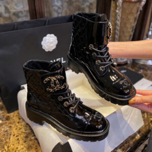 샤넬 [TJ공장] cc로고 부츠 퀄팅 레이스업