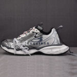 발렌시아가 【XA공장】 3XL 스피릿 로고 화이트 네이비 그레이