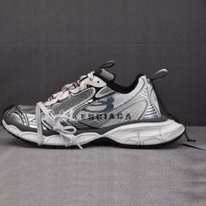 발렌시아가 【XA공장】 3XL 스피릿 로고 화이트 네이비 그레이