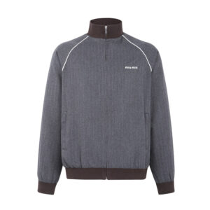 미우미우 【잔디집2】 핀 스트라이프 집업 블루종 자켓 （세븐）