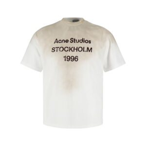 아크네 【잔디집2】 로고 워싱 반팔 티셔츠（세븐）