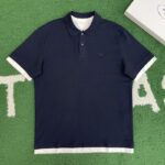 프라다 【잔디집】 클래식 레이어링 코튼 폴로 셔츠（레어）