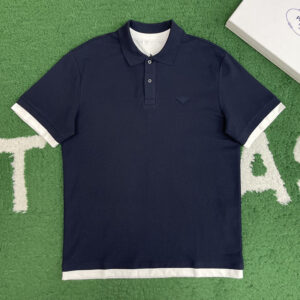 프라다 【잔디집】 클래식 레이어링 코튼 폴로 셔츠（레어）