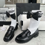 샤넬 【터보】 리본 삭스 컴바인 모카신（TJ공장）