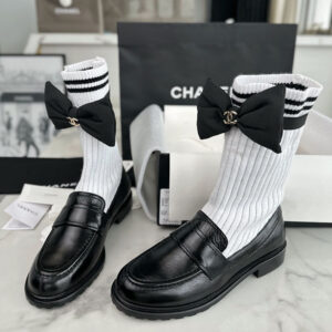 샤넬 【터보】 리본 삭스 컴바인 모카신（TJ공장）