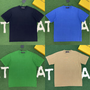 루이비통 【잔디집】 모노그램 자카드 코튼 크루넥 반팔 티셔츠（레어）