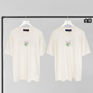 루이비통 【YD공장】 LV 파스텔 블루밍 코튼 니트 반팔 크루넥