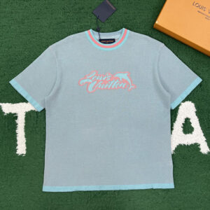 루이비통 【잔디집】 LV 돌핀 인따르시아 숏 슬리브드 크루넥 티셔츠（레어）