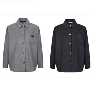 프라다 【잔디집2】 캐시고라 카반 포켓 자켓（세븐）