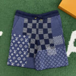 루이비통 【잔디집】 인디고 니티드 그래픽 숏 팬츠（레어）