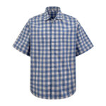 로에베 【잔디집2】 아나그램 로고 체크 반팔 셔츠（세븐）