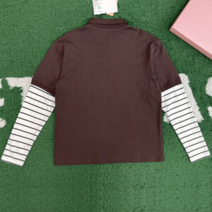 미우미우 【잔디집】 코튼 저지 레이어드 폴로 셔츠（레어）