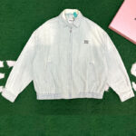 미우미우 【잔디집】 샴브레이 블루종 자켓（레어）