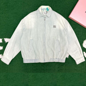 미우미우 【잔디집】 샴브레이 블루종 자켓（레어）