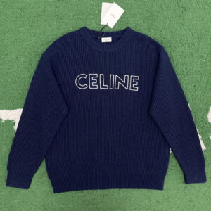 셀린느 【잔디집】 오버사이즈 스웨터 리브드 울（레어）