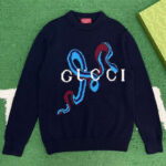 구찌 【잔디집】 스네이크 로고 울 캐시미어 스웨터 니트 (레어)