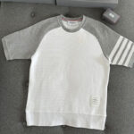 톰브라운 【TJ공장】 （터보） 사선완장 오토만 리브 새들 반팔 스웨트셔츠