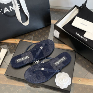 샤넬 24P cc로고 플립플랍 쪼리 데님