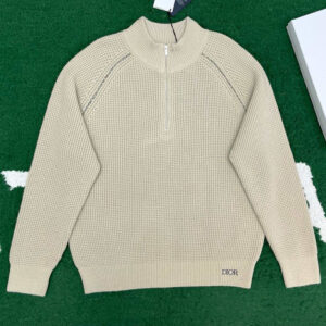 디올 【잔디집】 하프 집업 스웨터 버진 울 (레어)