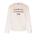 아크네 【잔디집2】 로고 디스트레스드 긴팔 티셔츠 （세븐）