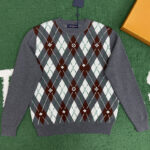 루이비통 【잔디집】 모노그램 크루넥 메리노 울 아가일 니트（레어）