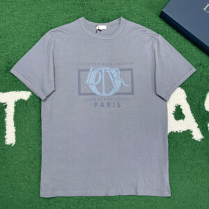 디올 [ 잔디집 ] 참 시그니처 프린트 자수 반팔 티셔츠 그레이