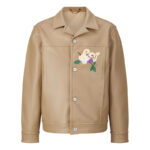 루이비통 【잔디집2】 플라워 엠브로이더드 레더 블루종 베이지 자켓（세븐）