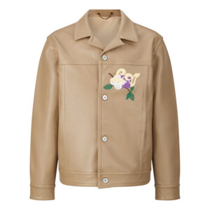 루이비통 【잔디집2】 플라워 엠브로이더드 레더 블루종 베이지 자켓（세븐）